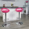 Flash Furniture Contemporary Plastic Adjustable Height Barstool With Rounded Cutout Back And Chrome Base