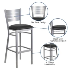 Flash Furniture Silver Slat Back Metal Restaurant Barstool -Flash Furniture Shop GUEST b7b170fa bfeb 4e4c acbf 0e43f92cc8f8