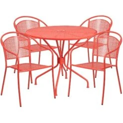 Flash Furniture Oia Commercial Grade 35.25" Round Indoor-Outdoor Steel Patio Table Set With 4 Round Back Chairs 21 Flash Furniture Oia Commercial Grade 35.25" Round Indoor-Outdoor Steel Patio Table Set With 4 Round Back Chairs -Flash Furniture Shop GUEST b7d03641 a8d0 44f1 b7dc c15a162d8d3a