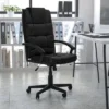 Flash Furniture Nora High Back Black LeatherSoft Executive Swivel Office Chair With Arms
