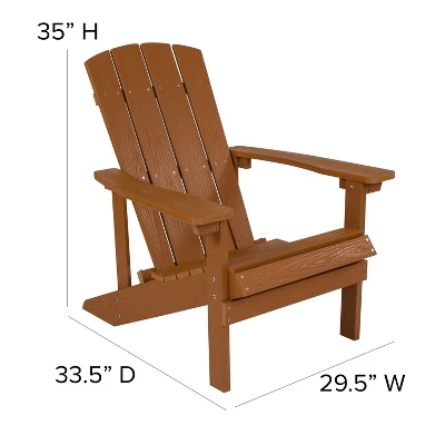 Flash Furniture Set Of 4 Charlestown All-Weather Poly Resin Wood Adirondack Chairs 3 Flash Furniture Set Of 4 Charlestown All-Weather Poly Resin Wood Adirondack Chairs - Image 3