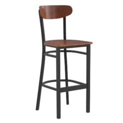 Flash Furniture Wright Commercial Grade Barstool With 500 LB. Capacity Steel Frame, Solid Wood Seat, And Boomerang Back -Flash Furniture Shop GUEST b8f3ec6d 1b04 4982 805c 1677729ab2db