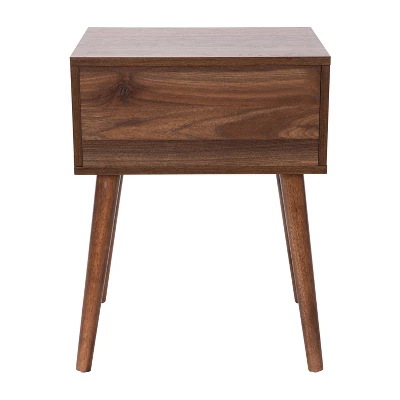 Flash Furniture Hatfield Mid-Century Modern One Drawer Wood Nightstand, Side Accent Or End Table With Soft Close Storage Drawer, Dark Walnut 6 Flash Furniture Hatfield Mid-Century Modern One Drawer Wood Nightstand, Side Accent Or End Table With Soft Close Storage Drawer, Dark Walnut - Image 6