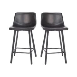 Flash Furniture Caleb Modern Armless 24 Inch Counter Height Stools Commercial Grade With Footrests And Matte Metal Frames, Set Of 2 -Flash Furniture Shop GUEST b9326346 c1da 4cf7 98b2 7b362f522d67