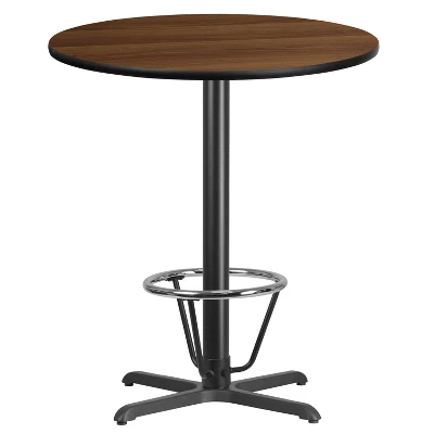 Flash Furniture 36'' Round Laminate Table Top With 30'' X 30'' Bar Height Table Base And Foot Ring 1 Flash Furniture 36'' Round Laminate Table Top With 30'' X 30'' Bar Height Table Base And Foot Ring