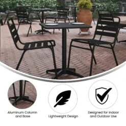 Flash Furniture Mellie 23.5'' Square Aluminum Indoor-Outdoor Table With Base -Flash Furniture Shop GUEST b9a26ec5 5b43 4fb9 9401 d19d6a14172e