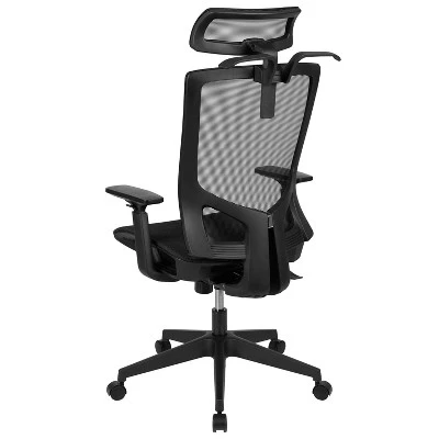 Flash Furniture Ergonomic Black Mesh Office Chair-Synchro-Tilt, Pivot Headrest, Adjustable Arms 10 Flash Furniture Ergonomic Black Mesh Office Chair-Synchro-Tilt, Pivot Headrest, Adjustable Arms - Image 10
