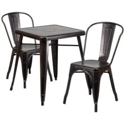 Flash Furniture Commercial Grade 23.75" Square Metal Indoor-Outdoor Table Set With 2 Stack Chairs -Flash Furniture Shop GUEST bcb4d22c 0a97 494c 8563 9f5298d8acbd