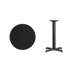 Flash Furniture 24'' Round Black Laminate Table Top With 22'' X 22'' Table Height Base