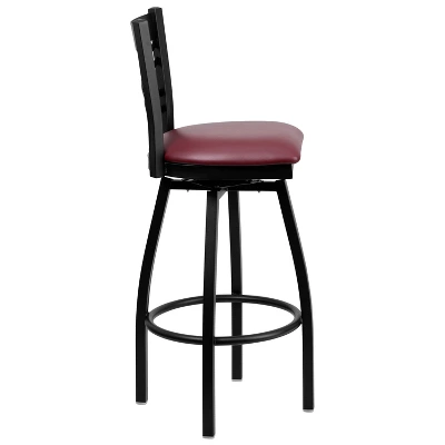 Flash Furniture Black ''X'' Back Swivel Metal Barstool 3 Flash Furniture Black ''X'' Back Swivel Metal Barstool - Image 3