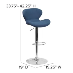 Flash Furniture Contemporary Adjustable Height Barstool With Curved Back And Chrome Base -Flash Furniture Shop GUEST bf633905 16c3 464f 8235 52c6a1c89df4