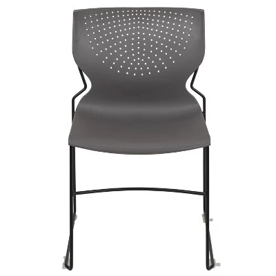 Flash Furniture HERCULES Series 661 Lb. Capacity Gray Full Back Stack Chair With Black Powder Coated Frame 2 Flash Furniture HERCULES Series 661 Lb. Capacity Gray Full Back Stack Chair With Black Powder Coated Frame - Image 2