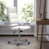 Flash Furniture Hansel High Back White LeatherSoft Contemporary Panel Executive Swivel Office Chair