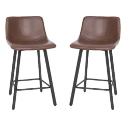 Flash Furniture Caleb Modern Armless 24 Inch Counter Height Stools Commercial Grade With Footrests And Matte Metal Frames, Set Of 2 -Flash Furniture Shop GUEST c29b22ea cc82 41c8 948e 7d44bcab7dd2