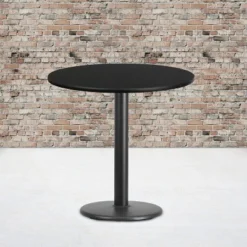 Flash Furniture 30'' Round Black Laminate Table Top With 18'' Round Table Height Base
