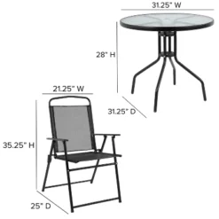Flash Furniture Nantucket 6 Piece Patio Garden Set With Table, Umbrella And 4 Folding Chairs -Flash Furniture Shop GUEST c472abff 46c8 4e5b 807c 566eec675183