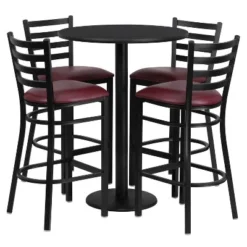 Flash Furniture 30'' Round Laminate Table Set With Round Base And 4 Ladder Back Metal Barstools -Flash Furniture Shop GUEST c49e2e62 be68 473a 96b3 8c1050b4db2b