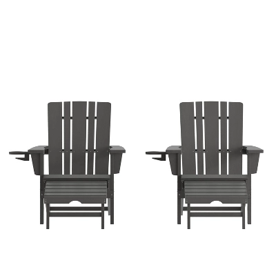 Flash Furniture Halifax HDPE Adirondack Chair With Cup Holder And Pull Out Ottoman, All-Weather HDPE Indoor/Outdoor Lounge Chair 13 Flash Furniture Halifax HDPE Adirondack Chair With Cup Holder And Pull Out Ottoman, All-Weather HDPE Indoor/Outdoor Lounge Chair - Image 13