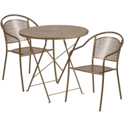 Flash Furniture Oia Commercial Grade 30" Round Indoor-Outdoor Steel Folding Patio Table Set With 2 Round Back Chairs -Flash Furniture Shop GUEST c4d81369 3864 40ce 8420 c246841d96f4