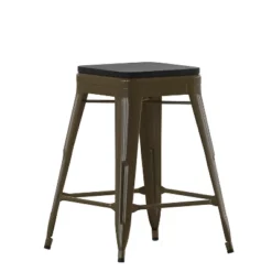 Flash Furniture Cierra Set Of 4 Commercial Grade 24" High Backless Metal Indoor Counter Height Stools With All-Weather Poly Resin Seats -Flash Furniture Shop GUEST c5617cd2 c3d0 49b6 8261 1cf6487a4b99