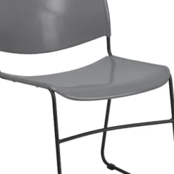 Flash Furniture HERCULES Series 880 Lb. Capacity Gray Ultra-Compact Stack Chair With Black Powder Coated Frame -Flash Furniture Shop GUEST c5ea2c1a 4f27 4fe9 b5c9 419daf43d89f