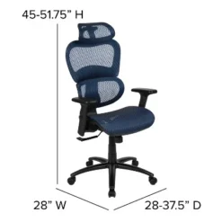 Flash Furniture Ergonomic Mesh Office Chair With 2-to-1 Synchro-Tilt, Adjustable Headrest, Lumbar Support, And Adjustable Pivot Arms -Flash Furniture Shop GUEST c5f5a89e c35c 4695 8e18 6466f5c33655