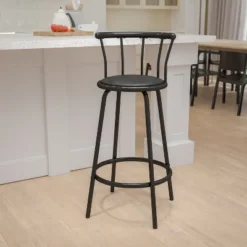 Flash Furniture Crown Back Black Metal Barstool With Black Vinyl Swivel Seat -Flash Furniture Shop GUEST c646cab9 e602 4291 9387 4bae2b59c906