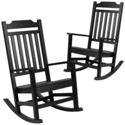 Flash Furniture Set Of 2 Winston All-Weather Faux Wood Rocking Chair -Flash Furniture Shop GUEST c696c5b8 86d7 4c5c b192 c2ec1c2ab57f
