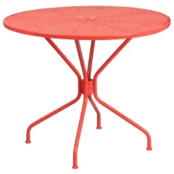 Flash Furniture Oia Commercial Grade 35.25" Round Indoor-Outdoor Steel Patio Table With Umbrella Hole -Flash Furniture Shop GUEST c6c002ff c654 4595 8e8b a3bc607b6b37