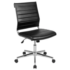 Flash Furniture Mid-Back Armless LeatherSoft Contemporary Ribbed Executive Swivel Office Chair -Flash Furniture Shop GUEST c8bf1bfd 5f59 450d bd9e 819410a71cf6