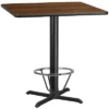 Flash Furniture 42'' Square Laminate Table Top With 33'' X 33'' Bar Height Table Base And Foot Ring