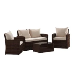 Flash Furniture Aransas Series 4 Piece Patio Set With Back Pillows And Seat Cushions -Flash Furniture Shop GUEST ca15f2e2 dfc1 4f48 ba1c ebe20d832542