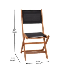 Flash Furniture 2PK All-Weather Acacia Wood Folding Bistro Chairs-Mesh Back/Seat-Natural/Black -Flash Furniture Shop GUEST ca903ccb 0c22 42ab 93fc 43860ed6659f