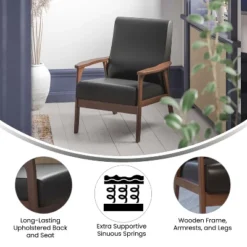 Flash Furniture Langston Commercial Grade Upholstered Mid Century Modern Arm Chair With Wooden Frame And Arms -Flash Furniture Shop GUEST ca9dd4e6 ad0e 4356 bf73 076a60863e50