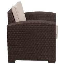 Flash Furniture Chocolate Brown Faux Rattan Chair With All-Weather Beige Cushion 15 Flash Furniture Chocolate Brown Faux Rattan Chair With All-Weather Beige Cushion -Flash Furniture Shop GUEST cbce8549 e756 472d 9d33 97e2e6e53bd6