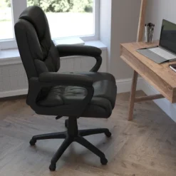 Flash Furniture Flash Fundamentals Big & Tall 400 Lb. Rated LeatherSoft Swivel Office Chair With Padded Arms -Flash Furniture Shop GUEST cc407be4 b0ef 4752 b859 82b29a284dd4