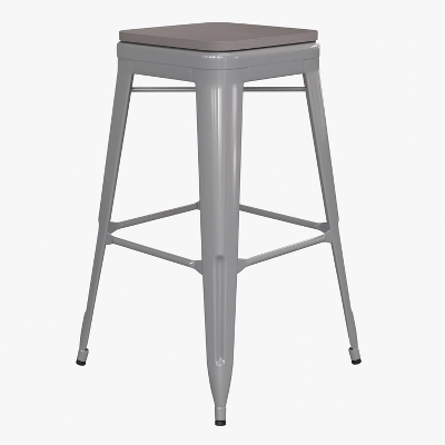 Flash Furniture Cierra Set Of 4 Commercial Grade 30" High Backless Metal Indoor Bar Height Stools With All-Weather Poly Resin Seats 11 Flash Furniture Cierra Set Of 4 Commercial Grade 30" High Backless Metal Indoor Bar Height Stools With All-Weather Poly Resin Seats - Image 11