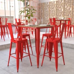 Flash Furniture Declan Commercial Indoor/Outdoor Bar Top Table, 31.5" Square All Weather Poly Resin Top With Steel Base -Flash Furniture Shop GUEST cdf7b9f9 b7f2 422a bfd1 815c00520436