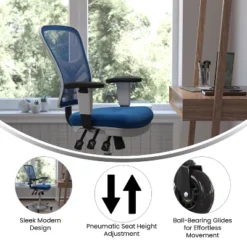 Flash Furniture Nicholas Mid-Back Multifunction Executive Swivel Ergonomic Office Chair With Adjustable Arms And Transparent Roller Wheels -Flash Furniture Shop GUEST ce47e34d fca8 4fff 82c9 17f71f0feb60