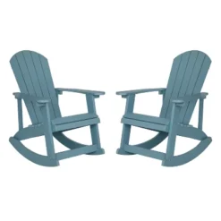 Flash Furniture Savannah All-Weather Poly Resin Wood Adirondack Rocking Chair With Rust Resistant Stainless Steel Hardware - Set Of 2 -Flash Furniture Shop GUEST cf8a65d6 c56c 4737 a8c2 076b7b417d6c