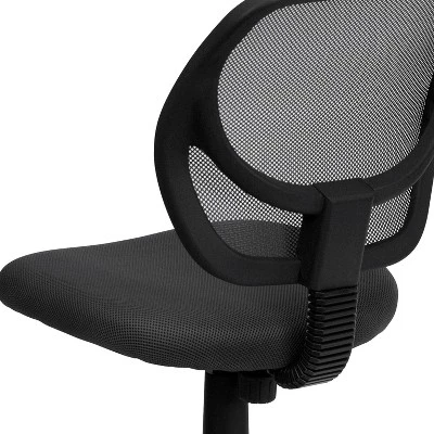 Flash Furniture Low Back Gray Mesh Swivel Task Office Chair With Curved Square Back 4 Flash Furniture Low Back Gray Mesh Swivel Task Office Chair With Curved Square Back - Image 4