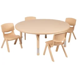 Flash Furniture 45" Round Plastic Height Adjustable Activity Table Set With 4 Chairs -Flash Furniture Shop GUEST d0a6d3d3 33d4 4360 b534 cb4ab114f752