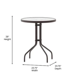 Flash Furniture Lila 23.75'' Round Glass Metal Table With 2 Metal Aluminum Slat Stack Chairs -Flash Furniture Shop GUEST d0fd63f9 456d 4f55 ad1f a3f40b0e8f88