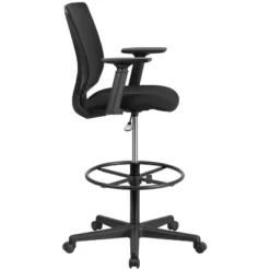 Flash Furniture Ergonomic Mid-Back Mesh Drafting Chair With Black Fabric Seat, Adjustable Foot Ring And Adjustable Arms 15 Flash Furniture Ergonomic Mid-Back Mesh Drafting Chair With Black Fabric Seat, Adjustable Foot Ring And Adjustable Arms -Flash Furniture Shop GUEST d36c6bbf 8b6d 4ecd b6d9 94c2097a5e8b