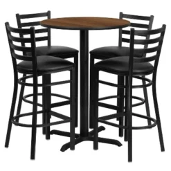 Flash Furniture 30'' Round Laminate Table Set With X-Base And 4 Ladder Back Metal Barstools -Flash Furniture Shop GUEST d3e3298f e25e 4382 bae4 0b1dc43dcc93
