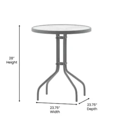 Flash Furniture Bellamy 23.75'' Silver Round Tempered Glass Metal Table -Flash Furniture Shop GUEST d520e914 c593 4047 83e2 13d11dba8983