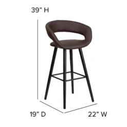 Flash Furniture Brynn Series 29'' High Contemporary Vinyl Rounded Back Barstool With Cappuccino Wood Frame -Flash Furniture Shop GUEST d52f9a2b 796e 453c 8855 b1535c54e086