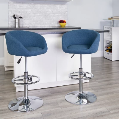 Flash Furniture Contemporary Adjustable Height Barstool With Barrel Back And Chrome Base 1 Flash Furniture Contemporary Adjustable Height Barstool With Barrel Back And Chrome Base