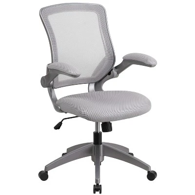 Flash Furniture Mid-Back Mesh Swivel Ergonomic Task Office Chair With Gray Frame And Flip-Up Arms 10 Flash Furniture Mid-Back Mesh Swivel Ergonomic Task Office Chair With Gray Frame And Flip-Up Arms - Image 10