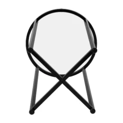 Flash Furniture Greenwich Collection End Table - Modern Clear Glass Accent Table With Crisscross Matte Black Frame -Flash Furniture Shop GUEST d6d515d1 48b9 4512 8280 5f4f6e877802